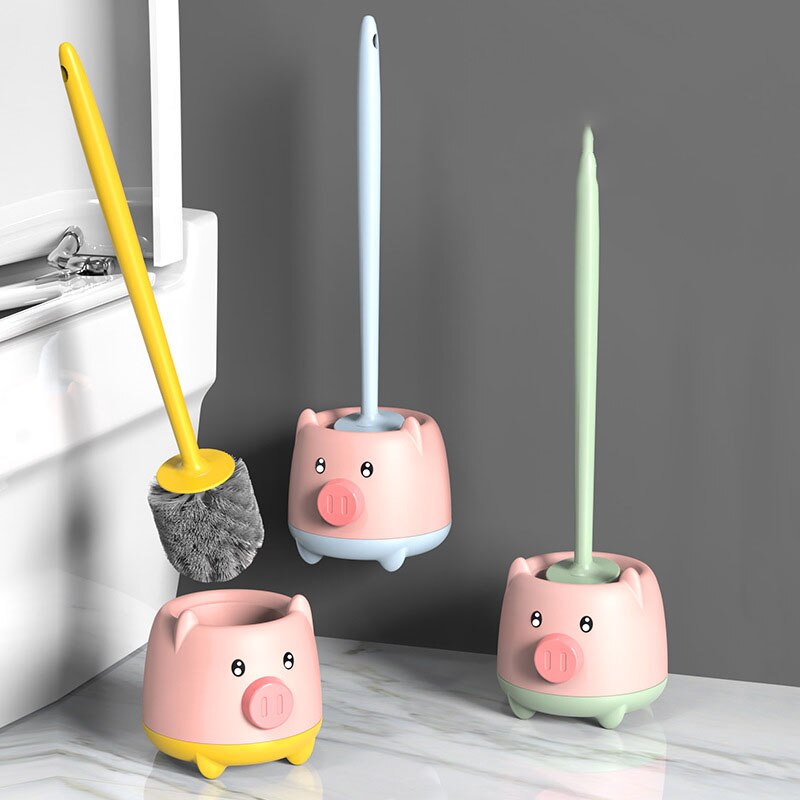 Cute Pig Toilet Brush Wall Hanging