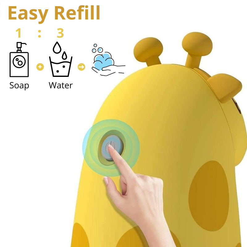 Dispenser di sapone per bambini, distributore automatico di sapone 320ml,  sapone in schiuma di mano senza contatto robot ricaricabile di