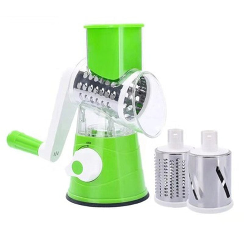 Food Slicer - 3 Drum Blades Manual Speed Shredder