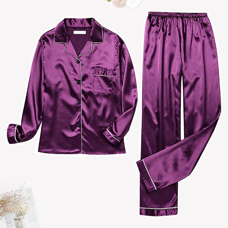 Long Satin Pyjamas Set