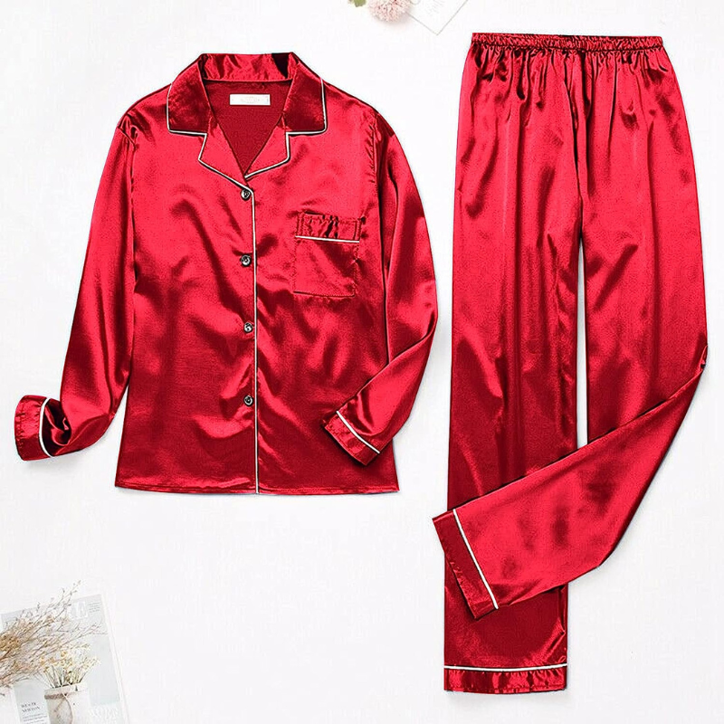 Long Satin Pyjamas Set